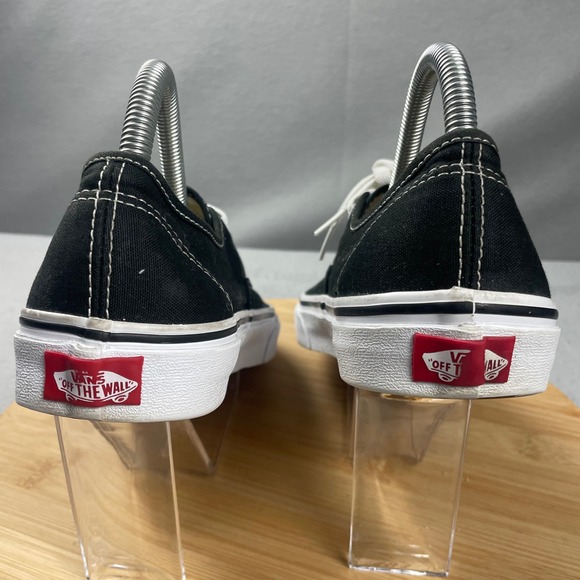 Vans Authentic Black Canvas Low Top Sneakers Shoes Men 7 Women 8.5 - Picture 4 of 11